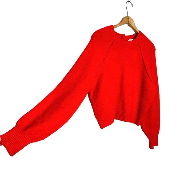 Zara | Orange Balloon Sleeve Sweater Size Small - Picture 2 of 6